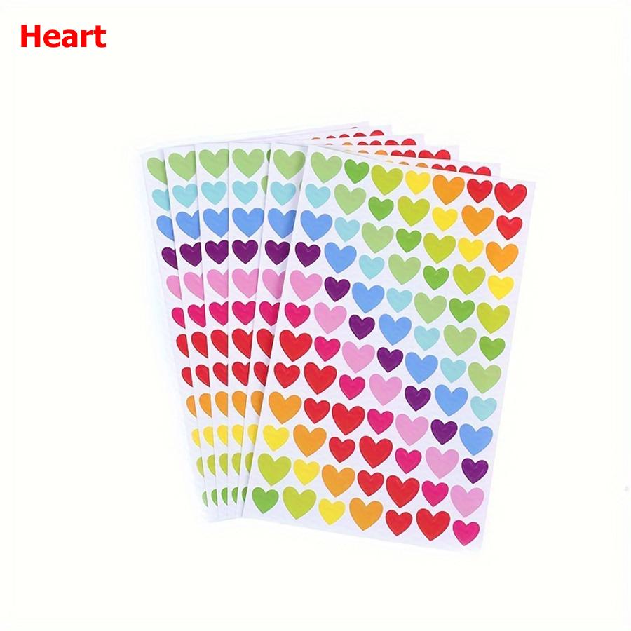 10 Sheets Colorful Self-adhesive Diary Graffiti Stickers Student Notebook Decoration Heart Star Dot Sticker for Scrapbook Album
