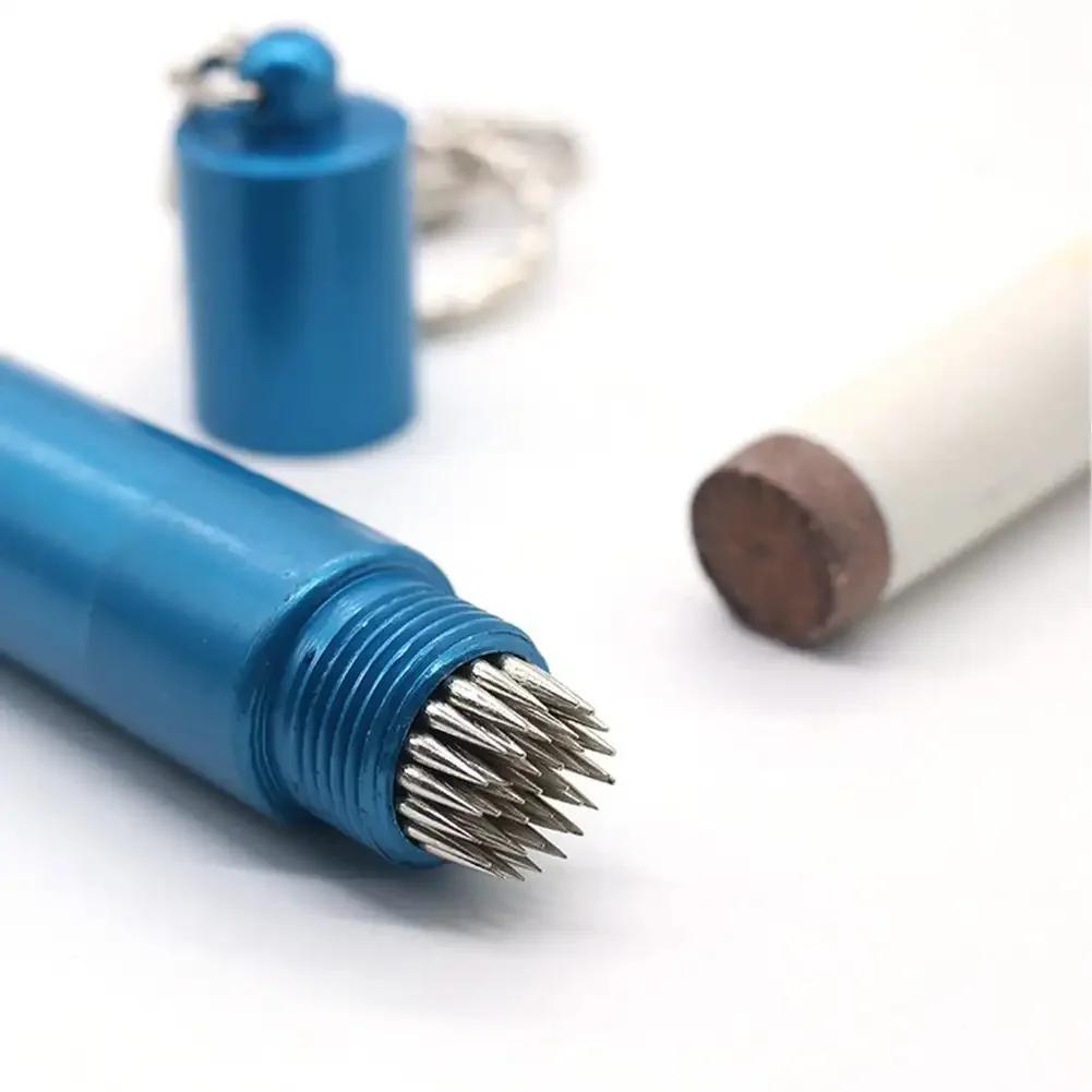 Billiard Snooker Pool Cue Tip Shaper Pick Pricker Scuffer Tapper Tip Repair Tool Leather Cue Needle Stainless Steel Keychain
