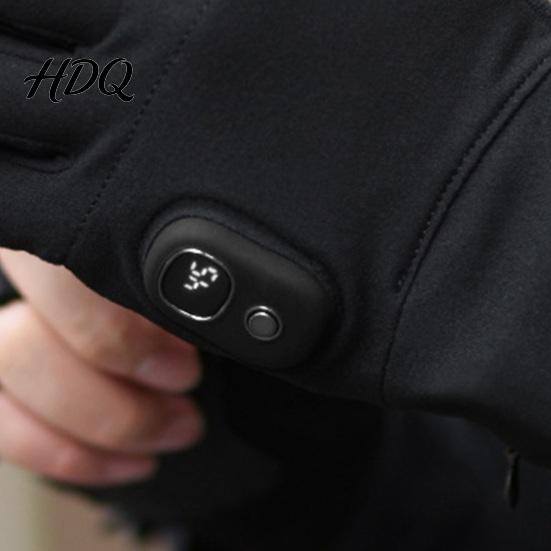 Winter-Heizhandschuhe 1 Paar Verschluss Verstellbarer Handgelenkwärmer Temperatureinstellungen Handschuhe mit Klebeband-Design Wiederaufladbar Fingerlos