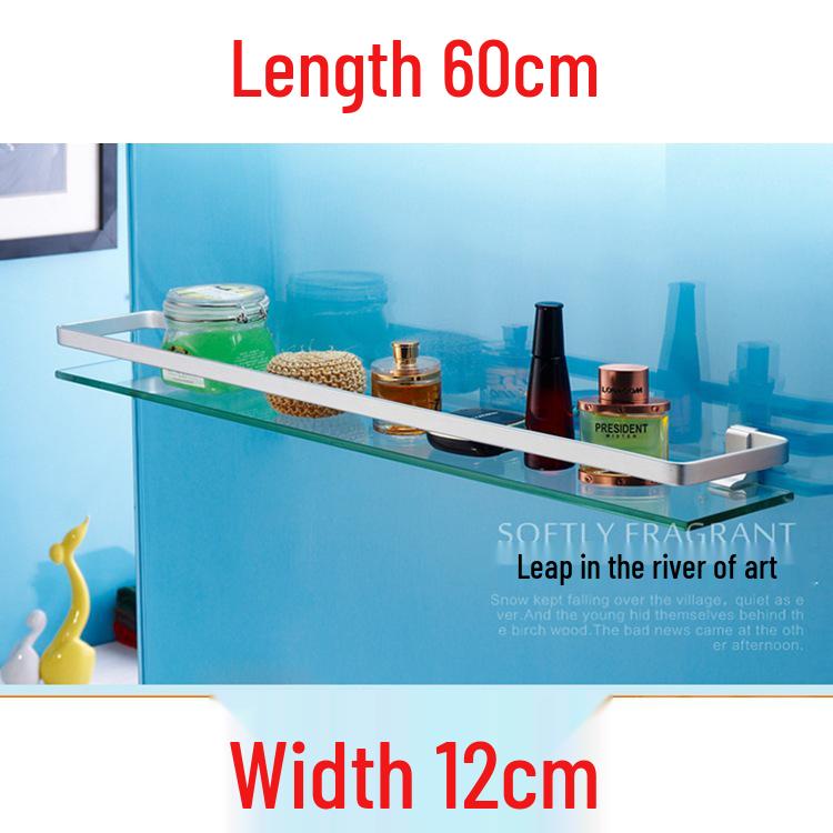60cm Badezimmer Glasregal & Spiegelhalter – Einzelne Ebene