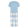 Women's Printed Two Piece Short Sleeve Pajama Set with Pants for Casual Sleepwear