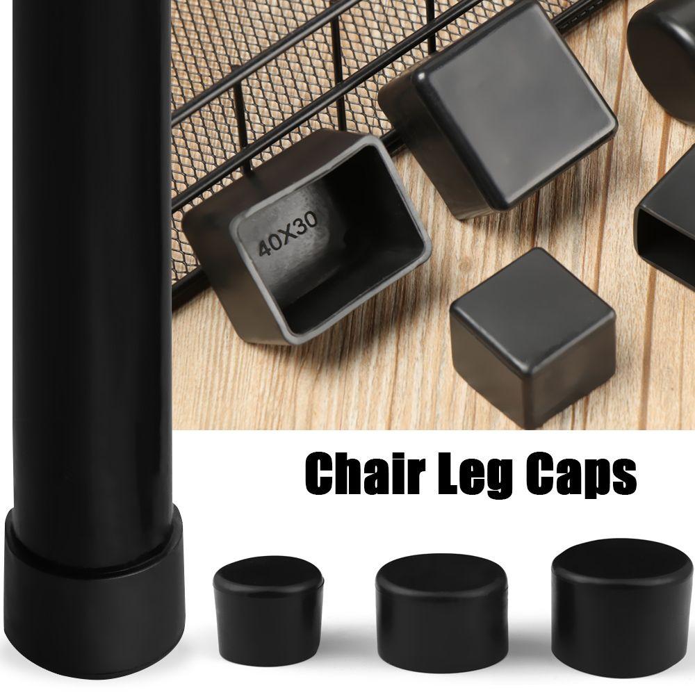 4Pcs/Set Black PVC Chair Leg Caps New Round Bottom Furniture Feet Silicone Pads Non-Slip Covers Floor Protectors Accessories