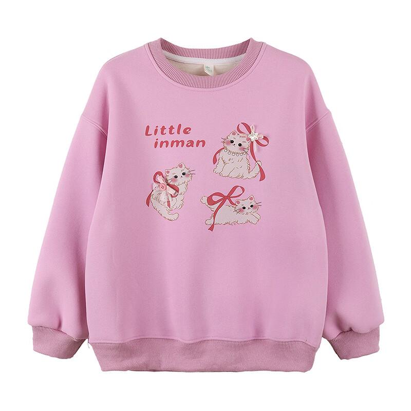 INMAN Girls' Casual Cartoon Print Pullover Sweatshirt