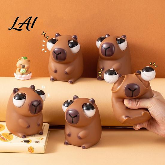 Capybara Squeeze Toy Popping Eye Anxiety Stress Relief Sitting Adult Reliever Pinch Sensory Soft Ball Animal Fidget