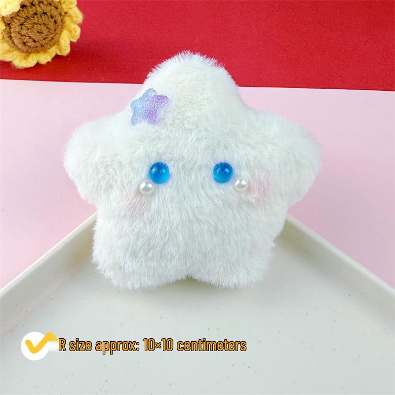 Entzückender Quietsch-Schlüsselanhänger Plüschpuppe in Form eines fünfzackigen Sterns - Perfektes Geschenk für Mädchen mit Herz für Paare oder beste Freunde