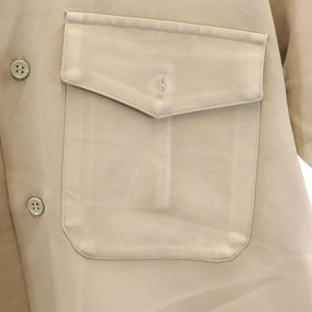 Flying Cross 70s vintage Short sleeve Poly shirt beige military Men's Used