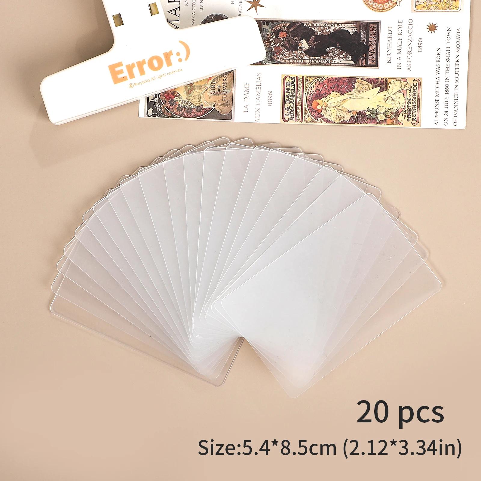 

JIANWU 20pcs Transparent Blank DIY Tool PVC Card Material Collage Guka Card ATC Cards Creative DIY Journal Scrapbook Stationery
