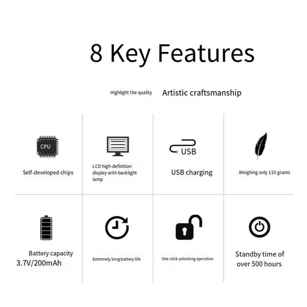 1PCS Smart Padlock Rechargeable Smart Time Lock With LCD Display And Backlight And Electronic-Timer 3.7V/200mA Battery
