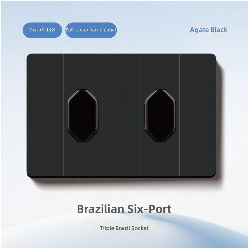 Brazil Standard Electrical 20A Socket Outlet with Usb Type-C Fast Charging 118 Type Wall Switches