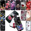 Texture Rose Flower Marble Grain Cover for Motorola Moto G35 G22 G23 G32 G53 G60 G72 G64 G20 G71 G52 G41 G42 E13 E20 E32 Case