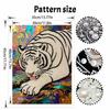 Shiny Pearl Elegant White Tiger DIY Painting Creative Bead Art Craft Household Wall Decoration Nice Present For Art Hobbyists Home Decor Accents