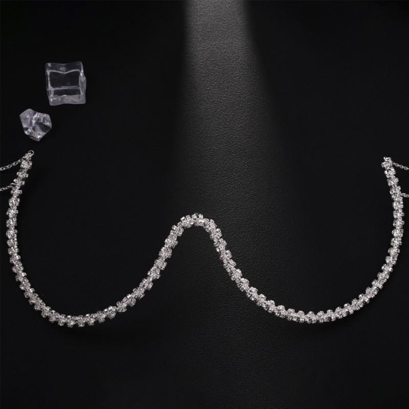 Hot U-shaped Chest Support Women Light Luxury Simple Super Flash Sexy Rhinestones Body Chain Fashionable Girl Party Accessories золотистый