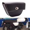 Black Synthetic Leather Triangle Motorcycle Bikes Side Saddle Bag Luggage Pocket