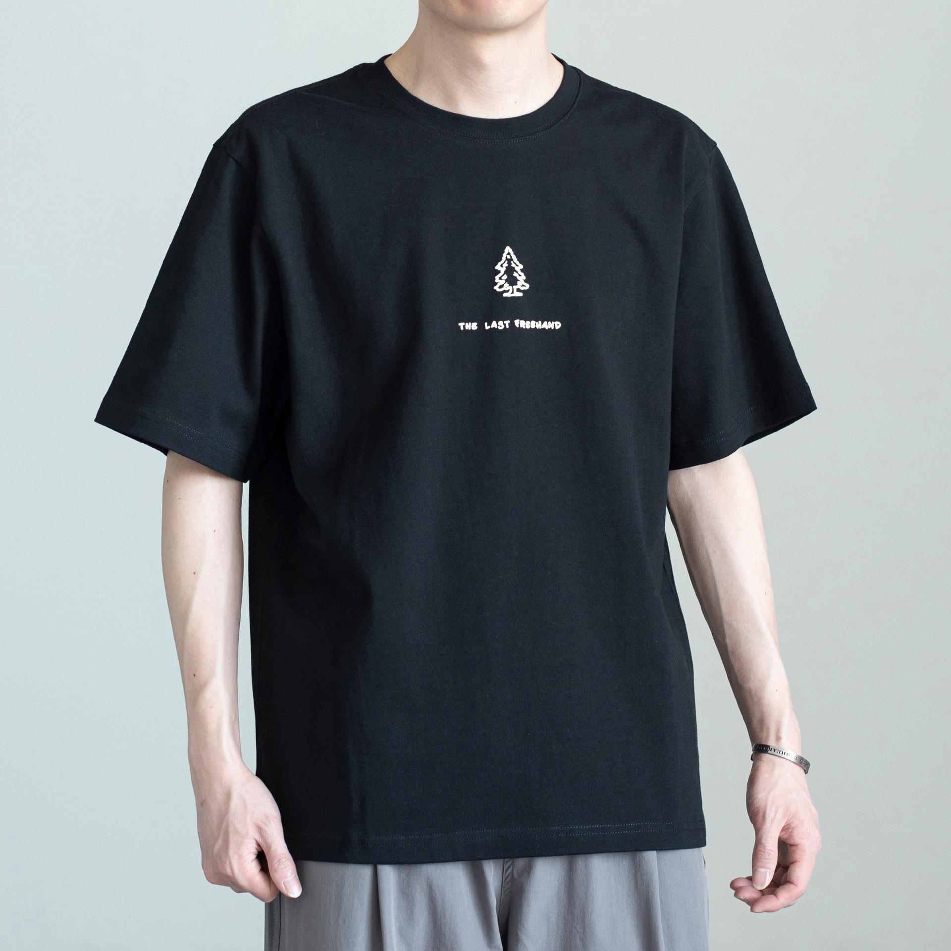 

Летняя новая стильная ретро футболка с круглым вырезом и маленьким деревом с принтом, хлопковая мужская футболка с короткими рукавами 3XL