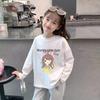 Girl's 100% Cotton Long Sleeve Breathable T-shirt - Stylish 2024 Spring/Autumn Base Layer