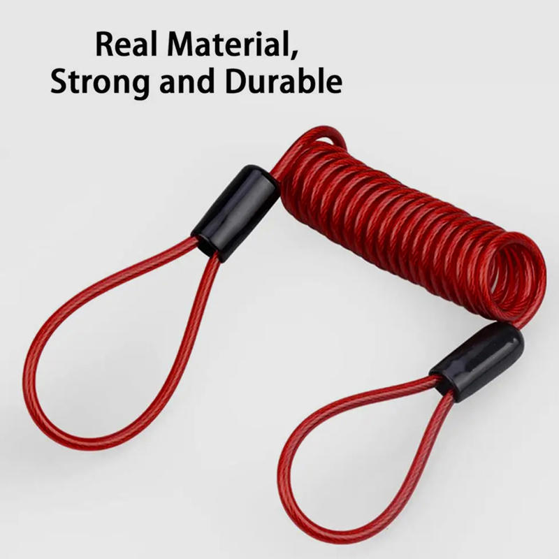 1.2m Safety Disc Brake Helmet Wire Bicycle Lock Rope Anti-theft Security Reminder Motorcycle Spring Cable 2025 NEW