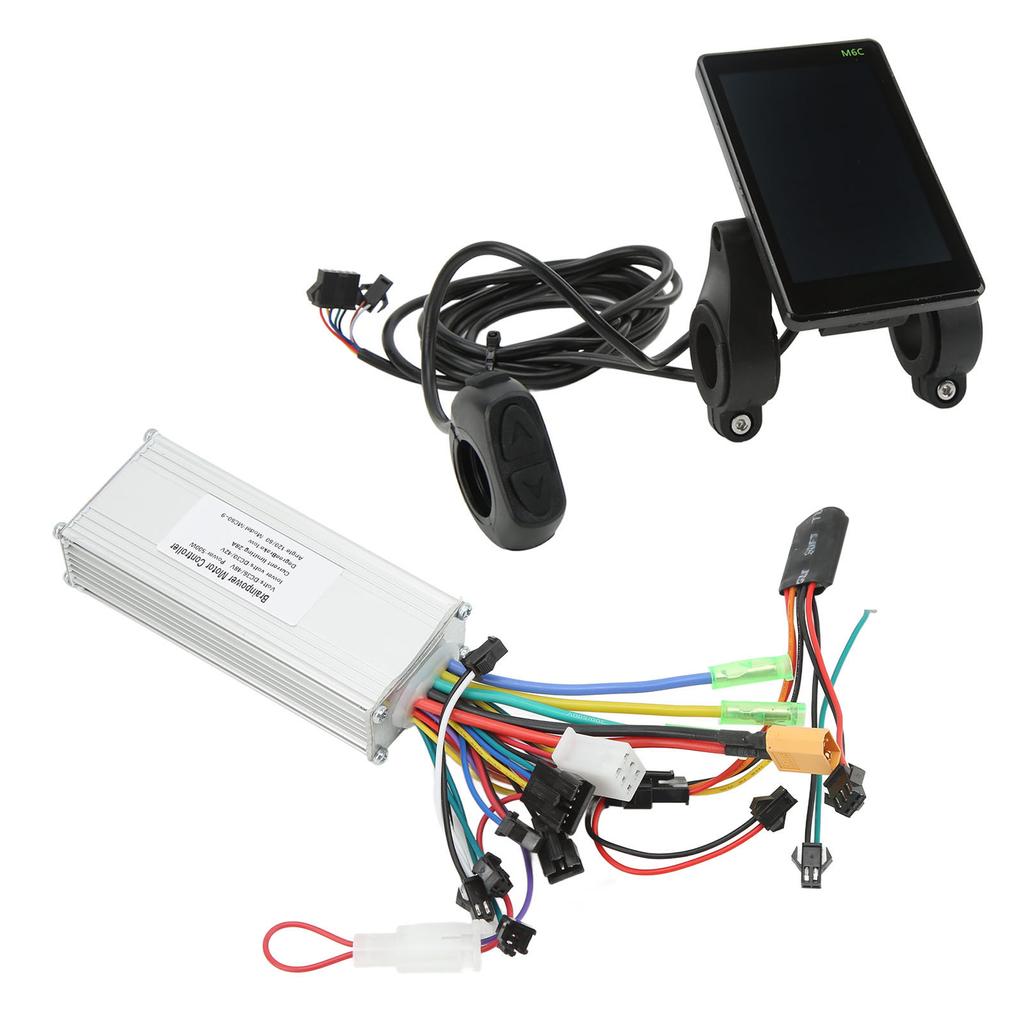 Electric Bike Brushless Controller M6C LCD Display 3648V 500W ABS Aluminum Alloy Electric Bike