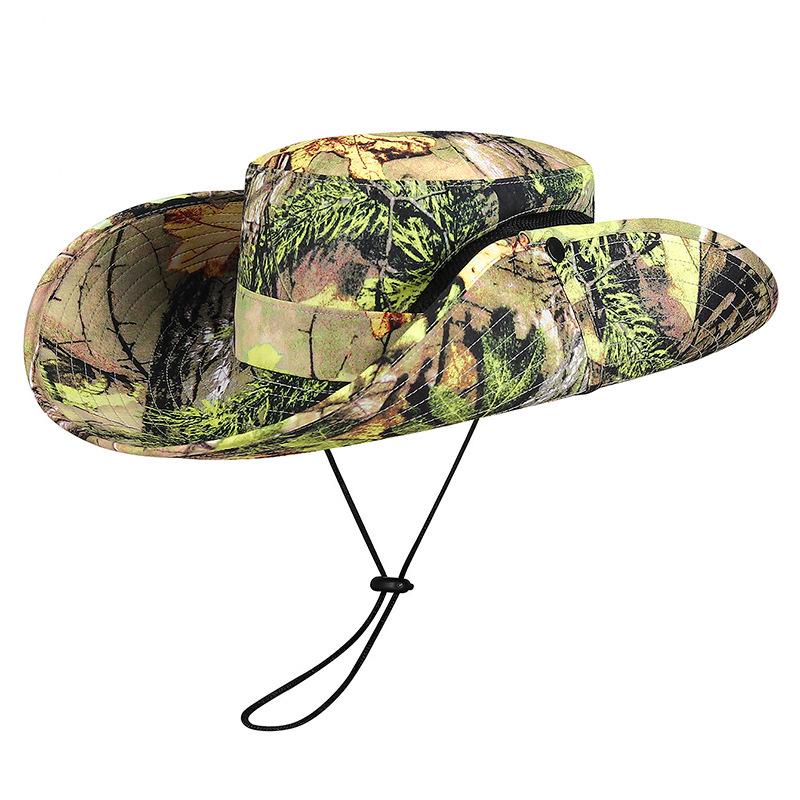 Northwood Leaf Camouflage Bucket Hats Outdoor Mountaineering Withered Wood Jungle Hat Sunscreen Sunshade Large Eaves Breathable Fishing Hats
