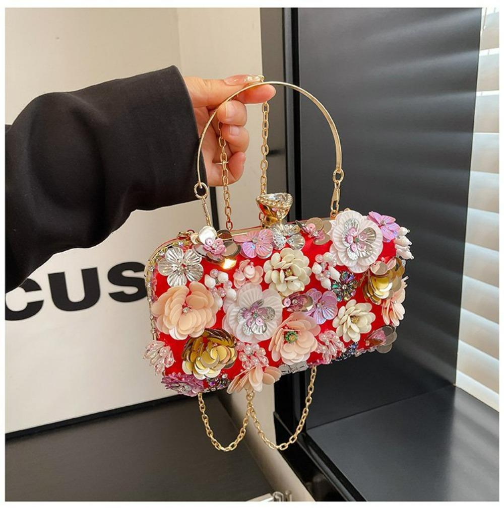 2025 Winter Women Evening Bags For Women Luxury Floral Rhinestones Shoulder Crossbody Bags Party Wedding Clutch Ladies Handbags