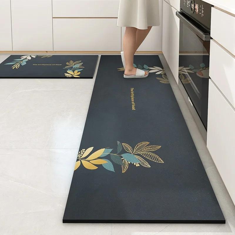 

American Kitchen Floor Mats PVC Leather Waterproof Doormat Anti-slip Balcony Sink Carpet Anti-fouling Dirt-resistant Foot Mats 50x80cm (19x31inch)