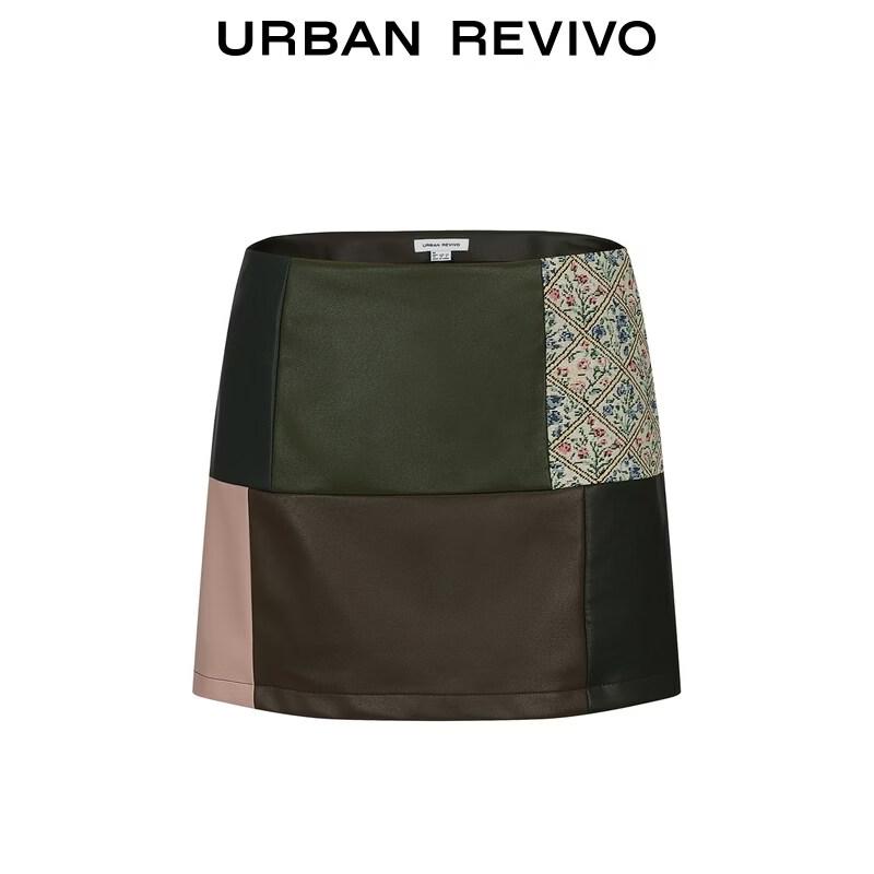 UR2026 Women's Color-Block Jacquard Mini Skirt