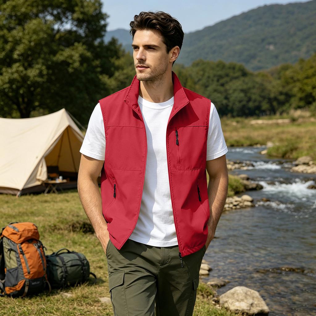 Gilet Leggero da Uomo per Esterno Asciugatura Rapida Multitasche Gilet da Pesca Impermeabile Giacca Senza Maniche da Escursionismo per Viaggio Campeggio