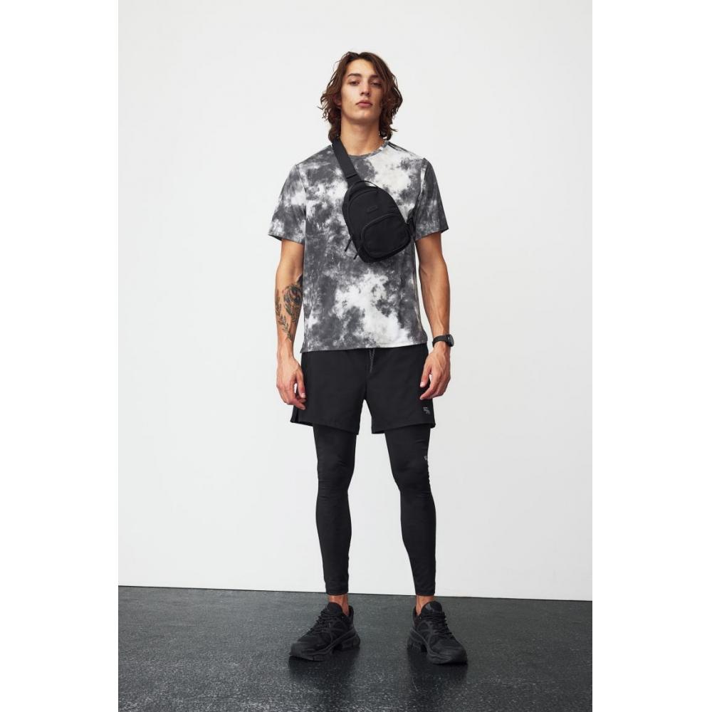 

H M DryMove Running T Shirt Gray Tie Dye