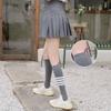 TB Four-bar Grey Mid-calf Socks, Cotton Pile Socks, Trendy Girls