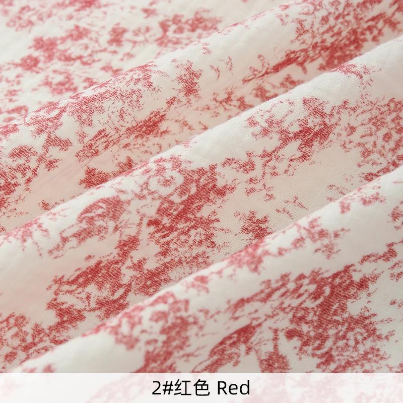 

135x50/500cm Retro Pure Cotton Small Floral Double-layer Crepe Fabric for Sewing Home Clothing Pajamas Handmade DIY Fabric 50x135cm
