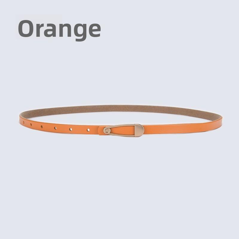 New arrival calfskin belt women's silm pattern thin belt