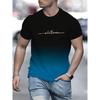Summer Men's Fashion Gradient Color Sports T T-shirt Casual Stretch Crew Neck T T-shirt