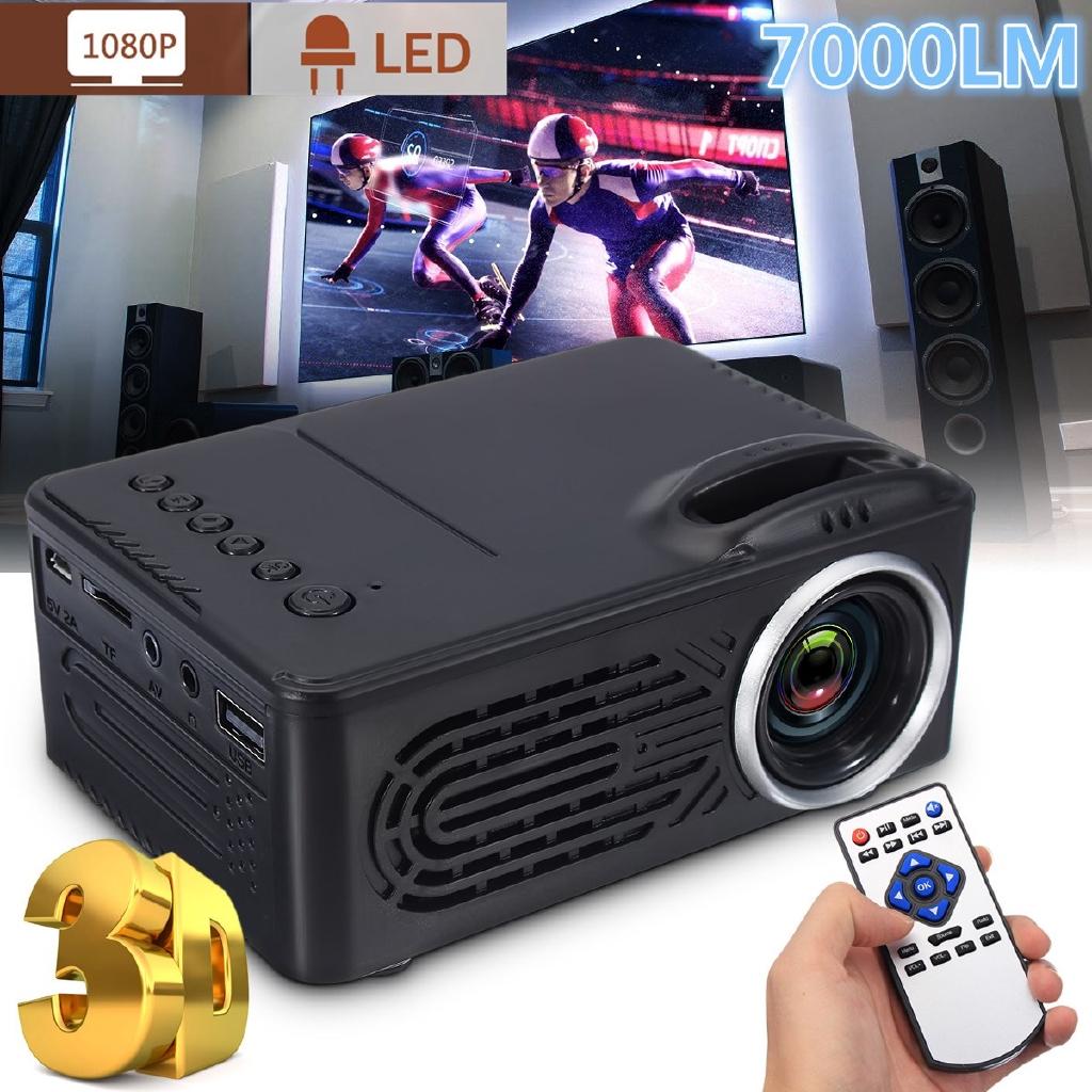 Black HD 1080P Mini Portable LED Video Projector Home Cinema USB SD HDMI Multimedia UK Plug NEW