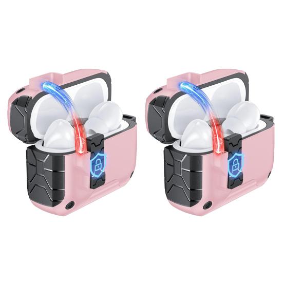 2Pcs Earbud Protective Case for AirPods Pro 3 Charging Case Shockproof Wireless Earphone Cover Protector Shell Skin with Safety Lock Phone Holder