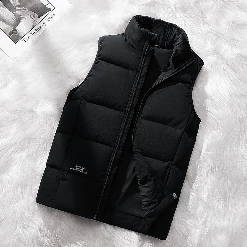 

New Standard Couple s Down Vest: Warm Winter Stand Collar Gilet 2XL (135-150 jin) чёрный