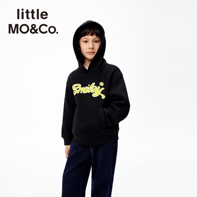 Little MO&Co. x Smiley Boys Fleece Lined Hooded Sweatshirt 130