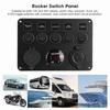 5 Gang LED Toggle   Panel with Digital Voltmeter   for RV Car Motorboat