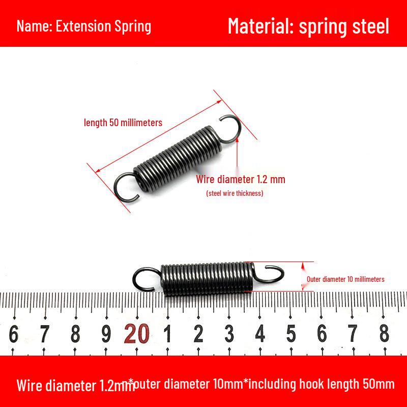 1.2mm Wire Extension Spring with Hook - Soft Tensile Force Spring Accessory