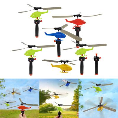 6 Stück Outdoor-Zugseil-Helikopter-Spielzeug regt die Fantasie an motorische Entwicklung sicher geeignet für Kinder Outdoor-Aktivität