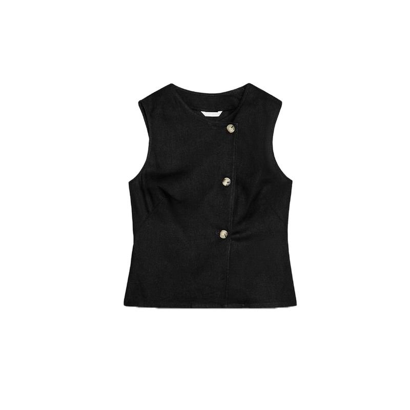 Linen Blended Vest Style Tops 2730722 8043746 Wide Leg Pants 2845722 8044746