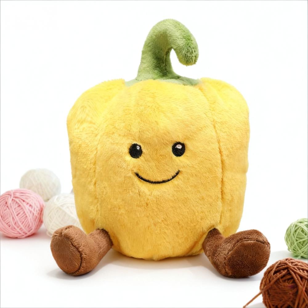 Grüne Rote Gelbe Paprika Plüschtier Stofftier Gemüse Niedlich Weich Kawaii Kinder Junge Mädchen Zimmer Heimdeko Festival Feiertag Geburtstagsgeschenk 15cm