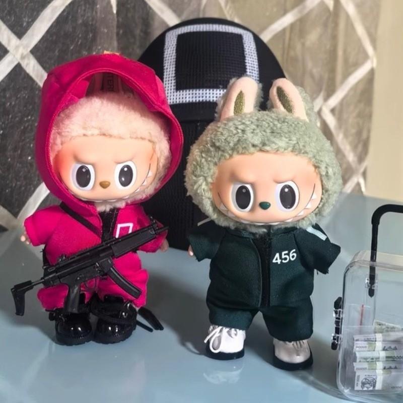 (Clothes Only) Seafood Game Collection Line Figure Clothes Outfit Face Cover Shoes for Labubu V1V2V3 Polyvinyl Chloride Material Figure Baby Clothes