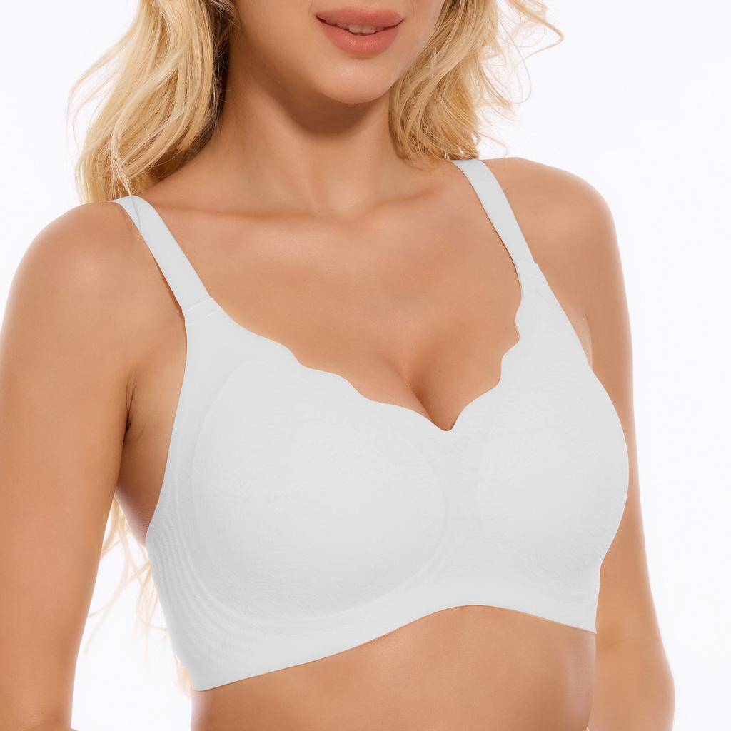 Female Amazon jacquard without steel ring anti-sagging breast bra comfortable large size underwear upper support