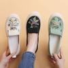 Sommer Neue Ländlicher Stil Damen Schuhe Bestickte Stoffschuhe Einschlupf Leinwand Student Vielseitig Atmungsaktiv Fischer Schuhe
