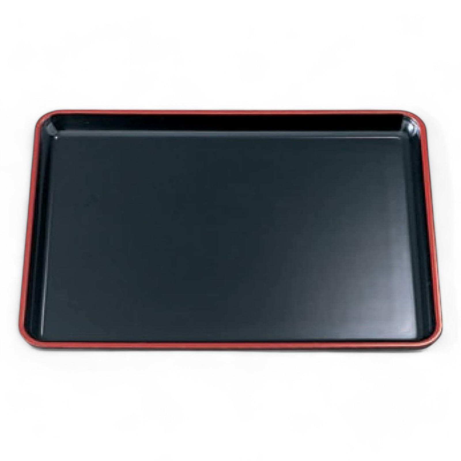Rectangular Zenzai Tray Black with Vermilion Red Top 27cm Lacquerware Made in Japan J-kitchens 9-inch (Serving Tray) (ABS Resin)