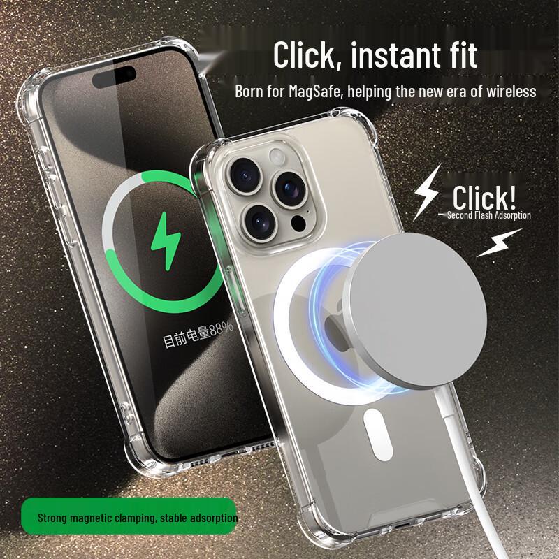 ESCASE Magsafe Clear Silicone Case for iPhone 15 Series