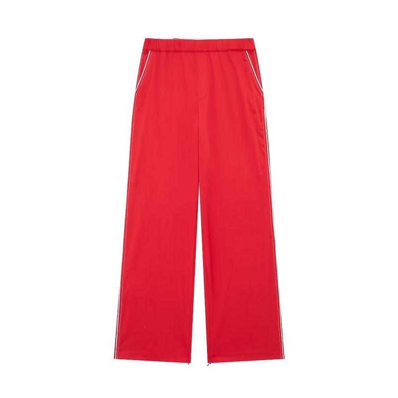 Kaslead New Arrival Women's Clothing Fashion Style Contrast Color Silk Satin Jacket Outwear Pants 2010730 7385418