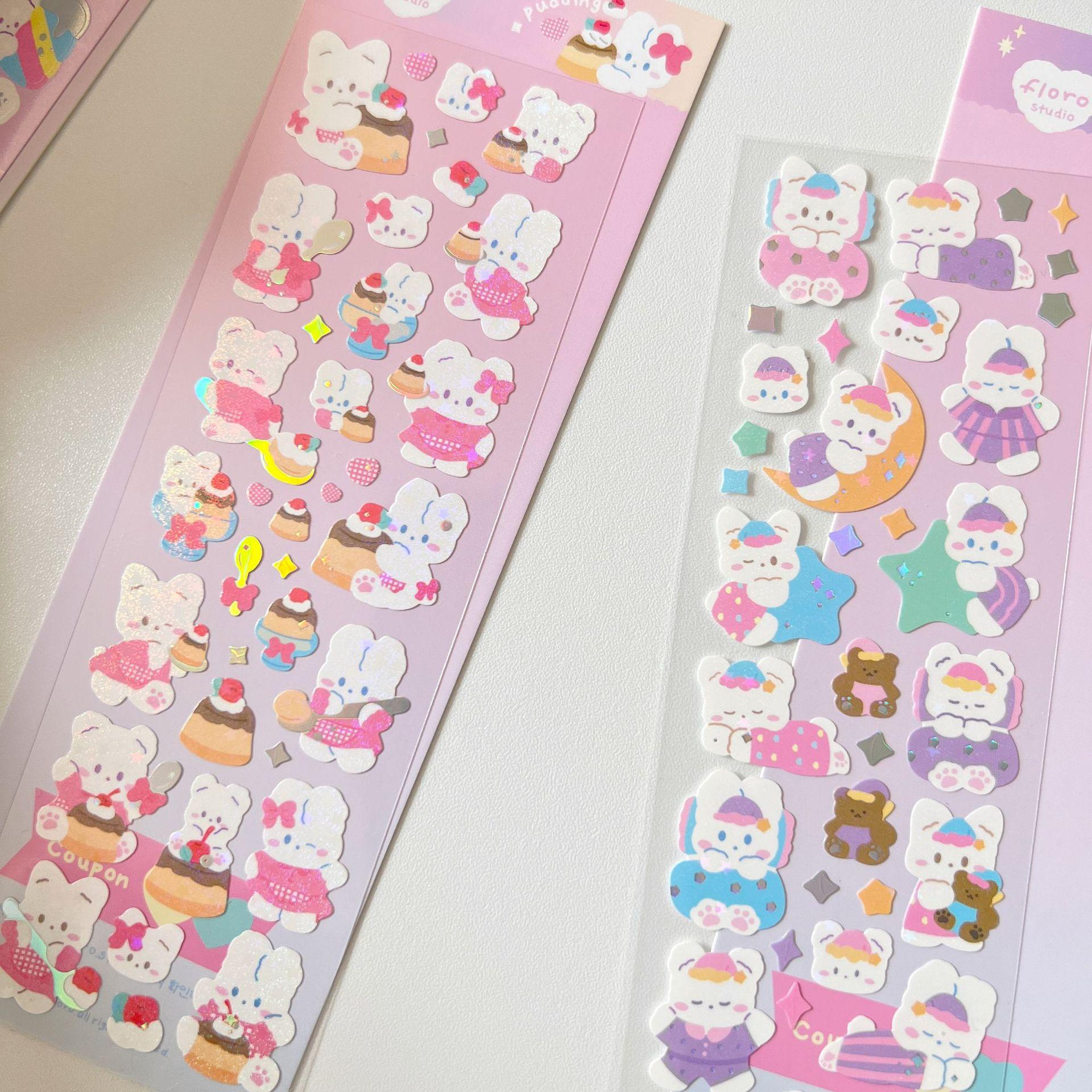 Корейская популярная милая наклейка с изображением медведя из мультфильма Лазерная — фото 5