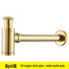 All-Copper Wall-Mounted Sink & Washbasin Drain Pipe, Odor-Proof Drainer Accessory