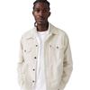 Levis SS25 Leinen-Denim-Serie Locker geschnittene Jacke mit spitzem Kragen und Fronttaschen-Logo Herrenjacken Weiß A5782-0063
