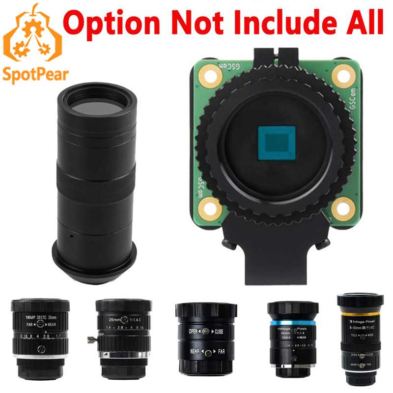 Raspberry Pi Global Shutter Camera Telephoto/100X-Microscope/Zoom CS/C Lens 1.6MP IMX296